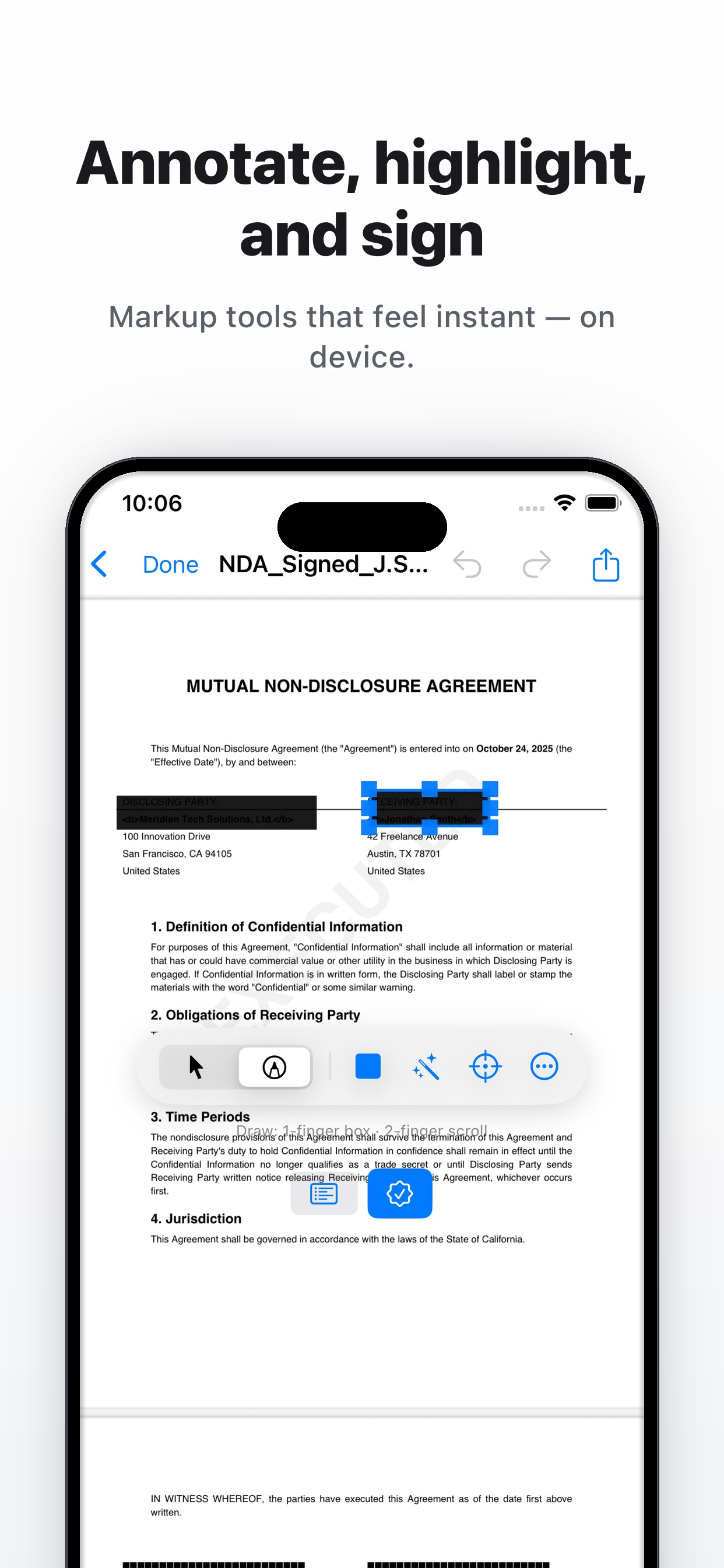 Redaction tools with review and apply flow